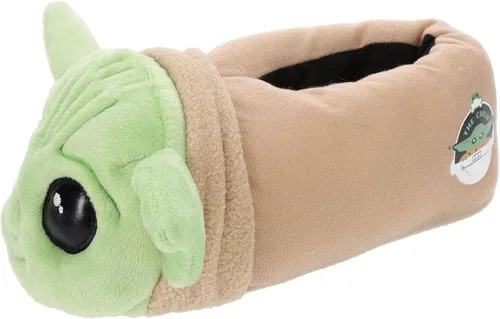 STAR WARS The Mandalorian Grogu Baby Yoda - Pantuflas de cuerpo completo para niño color verde talla 1011 a 34 Verde