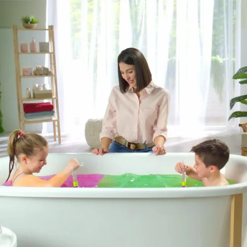 Miniatura 6 de Baff Bombz Cepillo Mágico, 4 Bombas de Baño, Pintan Mágicamente el Agua de tu Baño, Juguete de Baño Creativo para Niños, Regalos de Cumpleaños