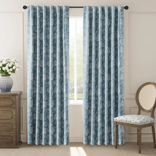Miniatura 35 de jinchan Cortinas Opacas Florales para Dormitorio, 63 Pulgadas de Largo Cortinas Opacas con Estampado de Flores, Estilo Campo Francés con Pestañas
