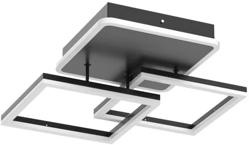 Miniatura 4 de Garwarm Lámpara de Techo LED Moderna, Regulable de 3 Cabezales Cuadrados Accesorio de Lámpara de Techo con Control Remoto, Candelabro de Techo Negro