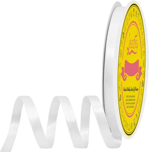 Miniatura 261 de Cinta de satén blanca antigua de doble cara de 1-1/2 pulgadas x 50 yardas, cinta de poliéster para envolver regalos, día de San Valentín, bodas