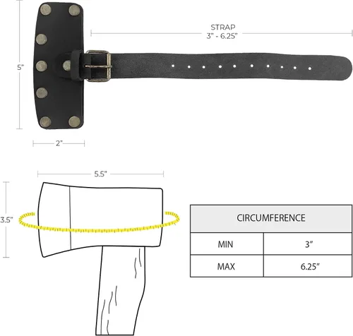 Miniatura 6 de Funda para cabeza de hacha de leñador hecha a mano de cuero de grano completo, funda protectora, funda de seguridad de cuchilla, accesorios