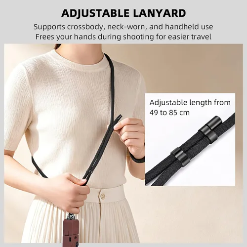 Miniatura 6 de Funda de Silicona para Pocket 3 y Cordón para el Cuello, Funda Protectora con Protector de Lente Resistente a Rayones, Ajustable, Fácil