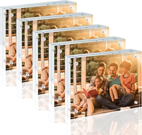 Miniatura 34 de Egofine Marco acrílico de 3.5 x 5, marco transparente sin marco de 0.787 in más grueso, marco de fotos magnético de doble cara, pantalla