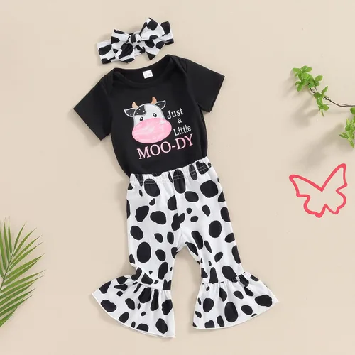 Miniatura 16 de Sejardin Ropa de verano para bebé y niña, recién nacida, manga corta, con letras, mameluco elástico con diadema