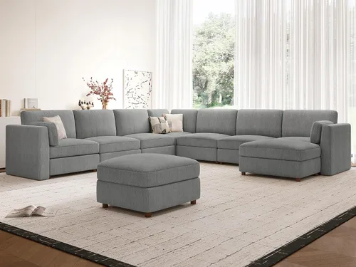 Miniatura 57 de Sofá biplaza extragrande de 83.5 pulgadas, sofás para sala de estar, sofá nube de felpilla de asiento profundo, sofá modular seccional, funda