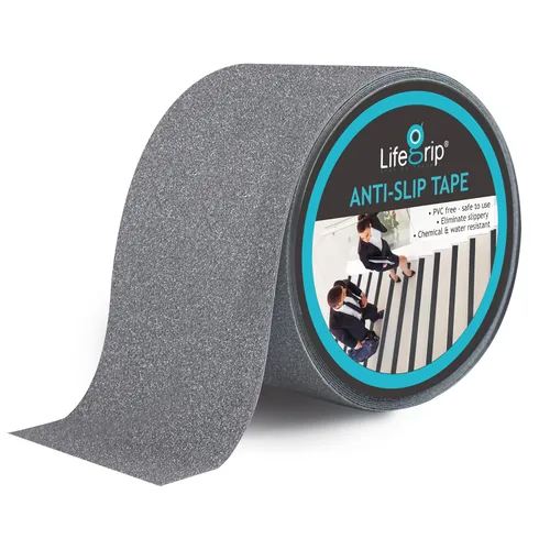 Miniatura 44 de Lifegrip - Cinta de tracción antideslizante, 4 pulgadas x 38 pies, mejor agarre, fricción, adhesivo abrasivo para escaleras, peldaños de pisada