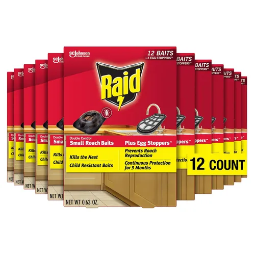 Miniatura 13 de Raid Double Control - Cebos pequeños para cucarachas y tapones para huevos, 12 unidades (paquete de 3)
