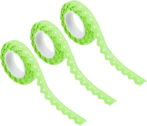 Miniatura 13 de PATIKIL 1.5 cm de ancho 1.8 m de cinta adhesiva autoadhesiva de encaje, paquete de 3 cintas de algodón Washi, decorativas para manualidades, álbumes