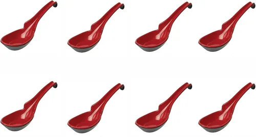 Miniatura 2 de JapanBargain 2398 - Juego de 8 cucharas de sopa chinas, cucharas de sopa japonesas, cucharas de sopa Wonton, cucharas de arroz, cucharas de fo