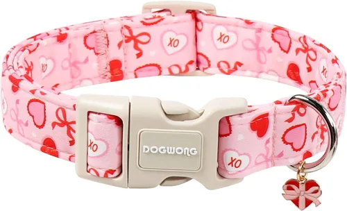 Miniatura 50 de DOGWONG Collar de Algodón Navideño para Perro, Collar de Perro Rojo de Papá Noel, Collares Duraderos para Mascotas de Fiestas Navideñas, Lindo Rojo