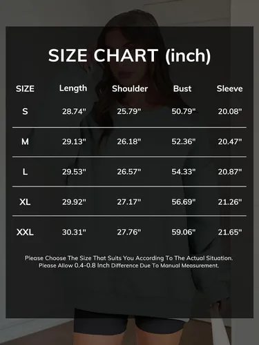 Miniatura 6 de ATHMILE Sudadera de gran tamaño para mujer, cuello redondo, forro polar, manga larga, sudaderas con capucha, tops de otoño, ropa de moda 2025