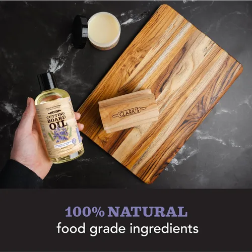 Miniatura 4 de CLARK'S Kit de cuidado de aceite y cera para tabla de cortar: el juego incluye aceite mineral de grado alimenticio (12 onzas) y cera de abeja