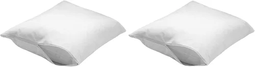 Miniatura 8 de Dependable Industries - Juego de 2 fundas de almohada de vinilo con cremallera de lujo, protectores impermeables de 20 x 29 pulgadas, ideales
