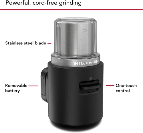Miniatura 4 de Molinillo de cuchillas inalámbrico KitchenAid Go™ - batería incluida, KBGR111, Negro Mate