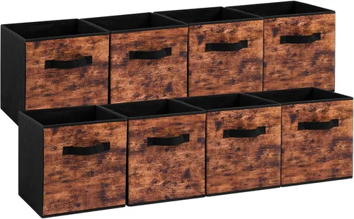 Miniatura 13 de Stero Cubos de almacenamiento de tela, paquete de 3 contenedores plegables con asa, cestas de almacenamiento de 11 pulgadas caja para estantes