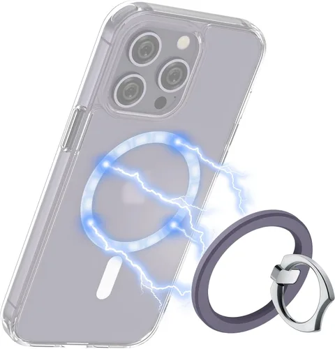 Miniatura 11 de PROfezzion Soporte de anillo de metal fino para MagSafe, agarre magnético extraíble y fuerte para iPhone 17, 16, 15, 14, 13, 12 Pro Max, con funda