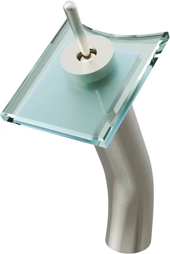 Miniatura 3 de Novatto GF-011ORB-C - Grifo cuadrado de cascada de una sola palanca, bronce aceitado/vidrio transparente