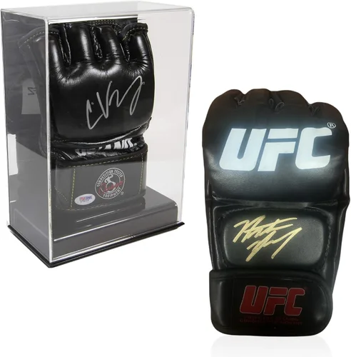 Deluxe Single MMA Fight UFC - Estuche de exhibición para guantes con respaldo espejado y base sólida | Pantalla para guantes con protección UV