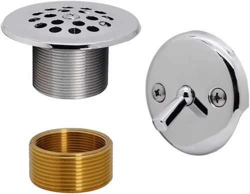 Miniatura 12 de Westbrass R92K-62 - Cubierta de drenaje de rejilla de rosca fina de 1-3/8 pulgadas con placa frontal de palanca de viaje y buje adaptador de Mate