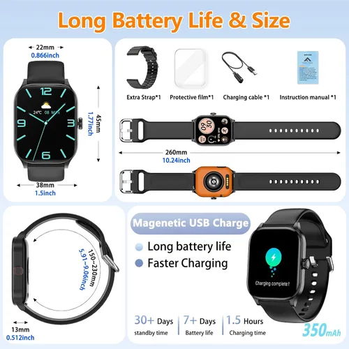 Miniatura 9 de Reloj inteligente para mujeres y hombres con texto y llamadas, 2025 nuevos relojes inteligentes con inteligencia artificial con frecuencia cardíaca