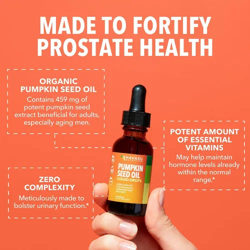 Miniatura 3 de Aceite de semillas de calabaza orgánico USDA - prensado en frío para el cabello, la próstata y el apoyo hormonal - Suministro de 2 meses - Gotas