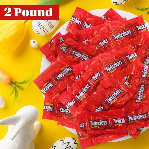 Miniatura 6 de Giros clásicos de regaliz de fresa – Caramelo rojo masticable suave envuelto individualmente – Bolsa a granel de 2 libras (≈ 88 piezas) – Perfecto