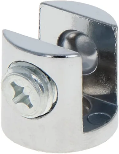 Miniatura 5 de Soporte de estante de vidrio ajustable de aleación de zinc, soporte de clip de abrazadera de gabinete de puerta cilíndrica para 0.315-0.394 in