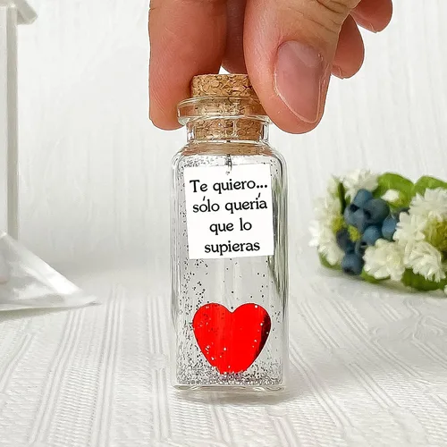 Miniatura 3 de Kseniya Revta Mensaje romántico en una botella para regalar a tu novio o novia - Tarro de los deseos con una tarjeta para tu esposo o esposa