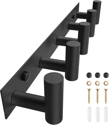 Miniatura 43 de VAEHOLD Ganchos de Pared para Abrigos Montados en Pared, Perchero con 6 Ganchos Dobles para Colgar Toalla Sombrero Abrigo Bata Bolsa Llave para Baño