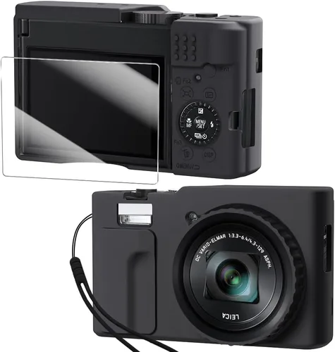 Funda de silicona para cámara digital Panasonic ZS99 con cubierta extraíble para lente y protector de pantalla y cordón para accesorios Panasonic