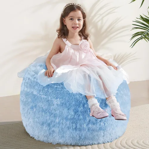 Miniatura 39 de Bean Bag Cover (No Filler) Soft Faux Fur Stuffed Animal Bean Bag Storage, Fluffy Plush Bean Bag Chair Cover Washable, Comfy Bean Bag Covers for Dark