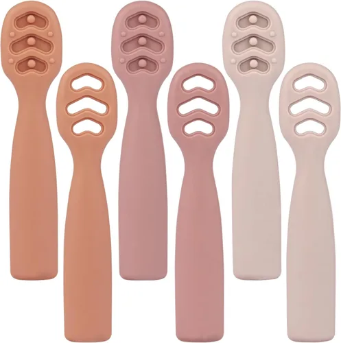 Miniatura 8 de Eascrozn Juego de 6 cucharas de bebé para alimentación autónoma durante más de 6 meses, suministros de destete LED para bebés de primera etapa, sin
