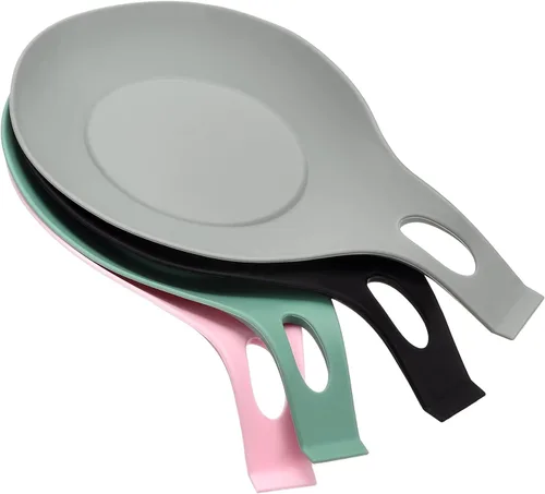 uxcell Soporte de cuchara de silicona, 7.68 x 3.74 pulgadas, resistente al calor, soporte para utensilios de cocina, espátula, soporte para cucharón