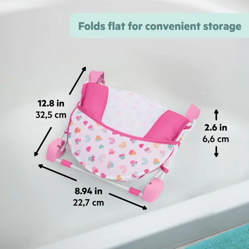 Miniatura 7 de Bright Starts Disney Baby Minnie Mouse - Asiento de baño plegable de 2 posiciones para bebé, soporte ajustable para fregadero o bañera, edades de 0