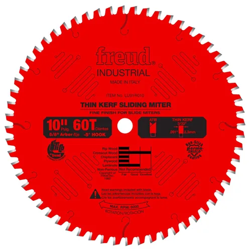 Miniatura 14 de Freud, LU91M008, repuesto de hoja de sierra de inglete industrial de 8 1/2 pulgadas y 48 dientes.