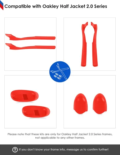Miniatura 5 de BLAZERBUCK Kits de calcetines de repuesto para gafas de sol Oakley Half Jacket 2.0 XL
