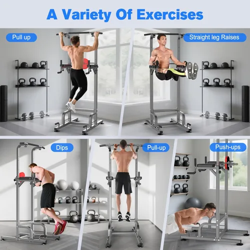 Miniatura 2 de RELIFE REBUILD YOUR LIFE Power Tower Estación de Barra de Dominadas Estación de Fondos para Gimnasio en Casa Entrenamiento de Fuerza Equipo