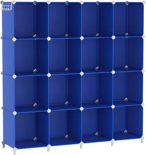 Miniatura 15 de AWTATOS Organizador de almacenamiento de 8 cubos, estante organizador de armario, estantería, estantes de almacenamiento apilables para armario