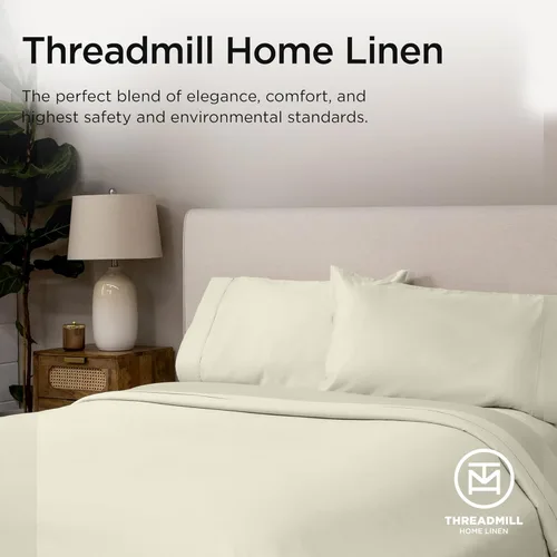 Miniatura 8 de Threadmill Sábanas certificadas 100% algodón Supima americano, sábana California King, 1000 hilos tejido de satén de calidad hotelera, juego