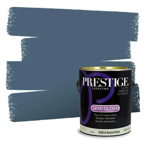 Miniatura 1583 de Pintura Exterior + imprimación PRESTIGE, todo-en-uno, 1 galón, acabado mate, color comparable al Valspar* Royal Gray* VS151-Gris real
