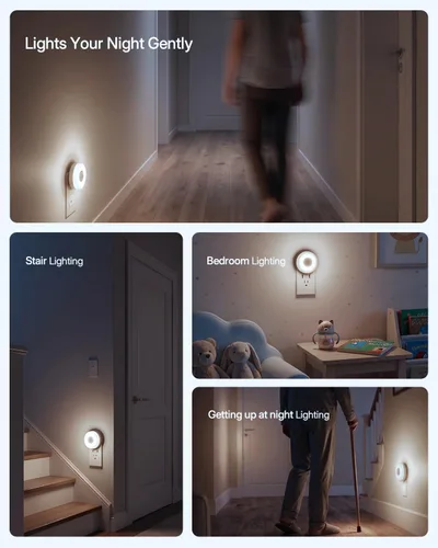 Miniatura 6 de YELKO Luz nocturna con sensor de movimiento, luz nocturna LED antideslumbrante de 6000 K blanca fría, ultra brillante, acogedora, suave,