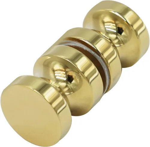 CKB Pomo de puerta de cristal de ducha, tirador de doble cara para vidrio de 5/16"~1/2", acero inoxidable con superficie dorada pulida, manija de