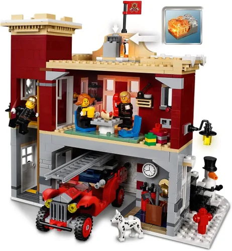 Miniatura 7 de LEGO Creator Expert Winter Village Fire Station 10263 Kit de construcción (1166 piezas)
