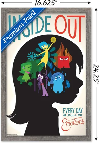 Miniatura 3 de Trends International Disney Pixar Inside Out - Póster de pared de emociones, 14.725 x 22.375 pulgadas, versión enmarcada de madera de granero