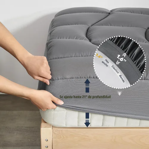 Miniatura 6 de Unikome Protector de colchón impermeable tamaño individual, funda de cama de microfibra suave y transpirable con bolsillo profundo