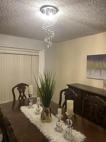 Miniatura 4 de 3-Lights Spairal Crystal Chandelier,Modern Raindrop Light Fixture Pendant Ceiling Mount Lamp Lighting Fixtures for LivingRoom, Bedroom, Bathroom D9
