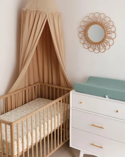Miniatura 100 de Blissful Diary Sábanas de muselina para cuna para niñas, sábana de bebé de algodón suave bohemio para colchón de cuna estándar de 52 x 28 pulgadas