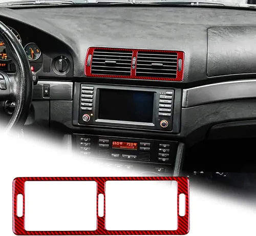 Miniatura 15 de AIRSPEED Para BMW M5 E39 Cubierta del marco de la caja del reposabrazos de la consola central, calcomanía de fibra de carbono accesorios interiores