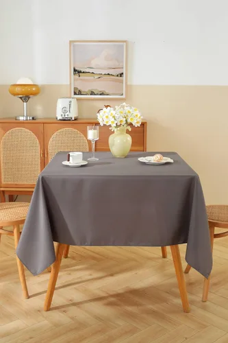 Miniatura 4 de Paquete de 5 Manteles Cuadrados 60 x 60 Pulgadas de Carbón, Mantel de Poliéster Lavable para Uso en Hogar, Fiesta, Boda o Restaurante.